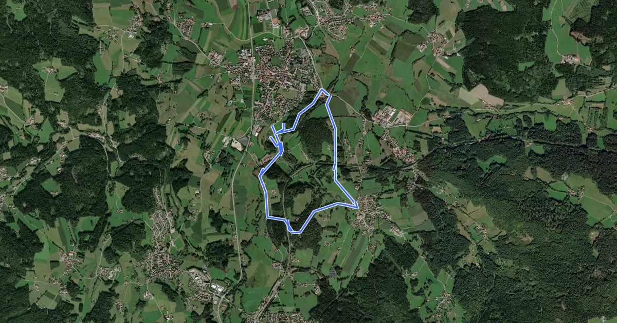 Маршрут WW6 Osterbrünnlrundweg на спутниковом снимке