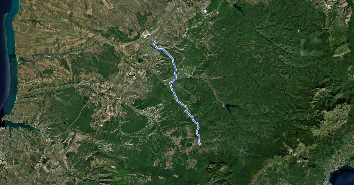 Маршрут WY1 на спутниковом снимке