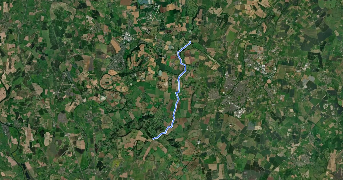 Маршрут Wychavon Way (old) на спутниковом снимке