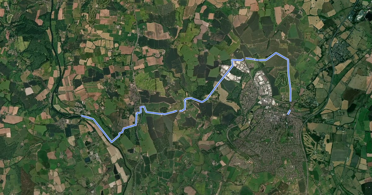 Маршрут Wychavon Way (old) на спутниковом снимке