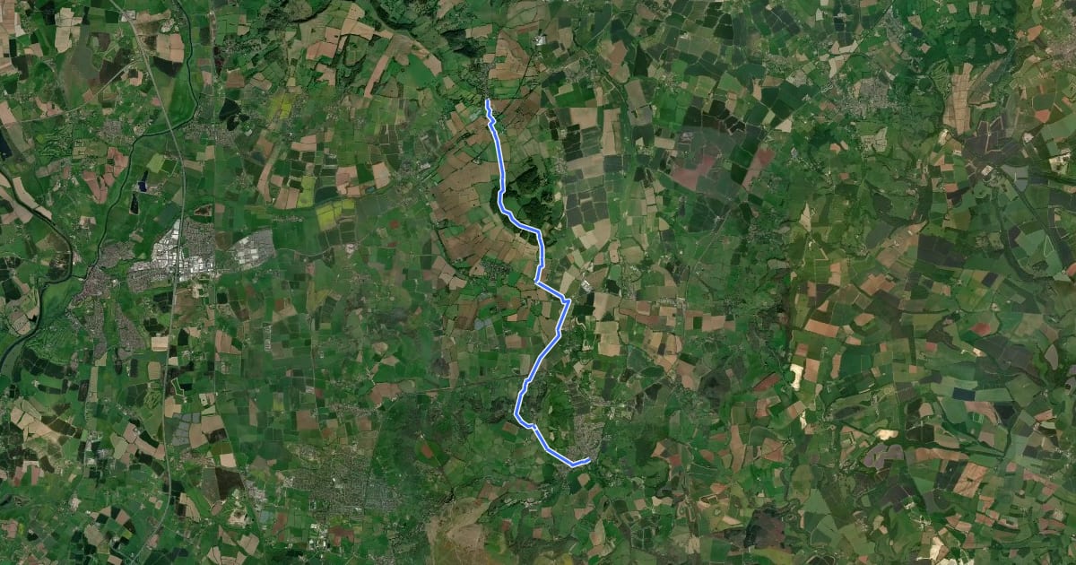 Маршрут Wychavon Way (old) на спутниковом снимке