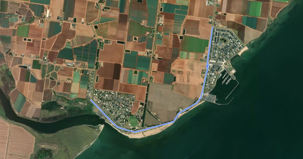 Маршрут Wyndham Bay Trail на спутниковом снимке