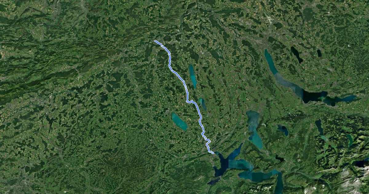 Маршрут Wynental-Route на спутниковом снимке
