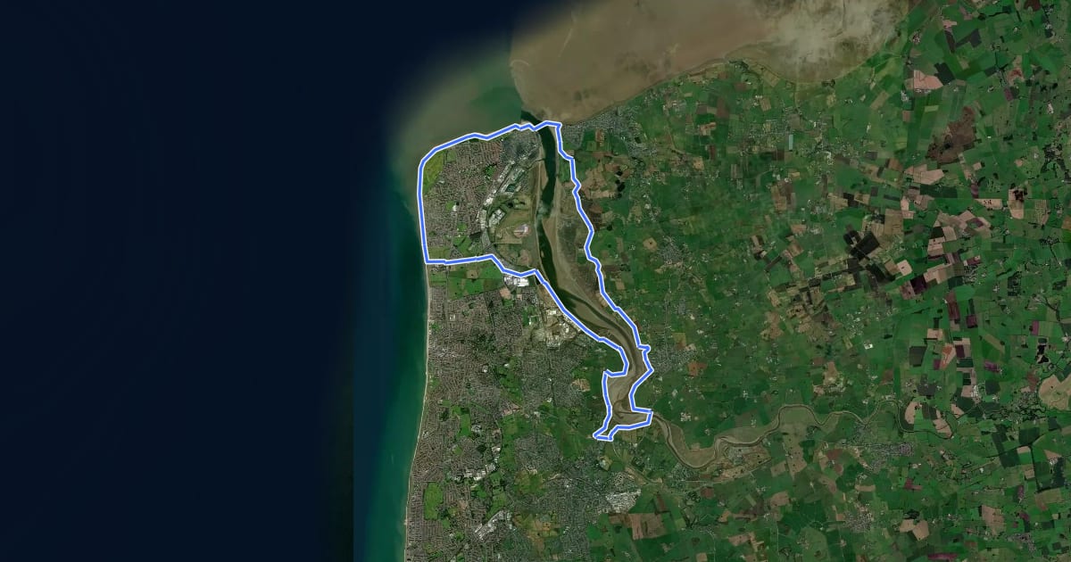 Маршрут Wyre Way (Fleetwood Peninsula Loop) на спутниковом снимке
