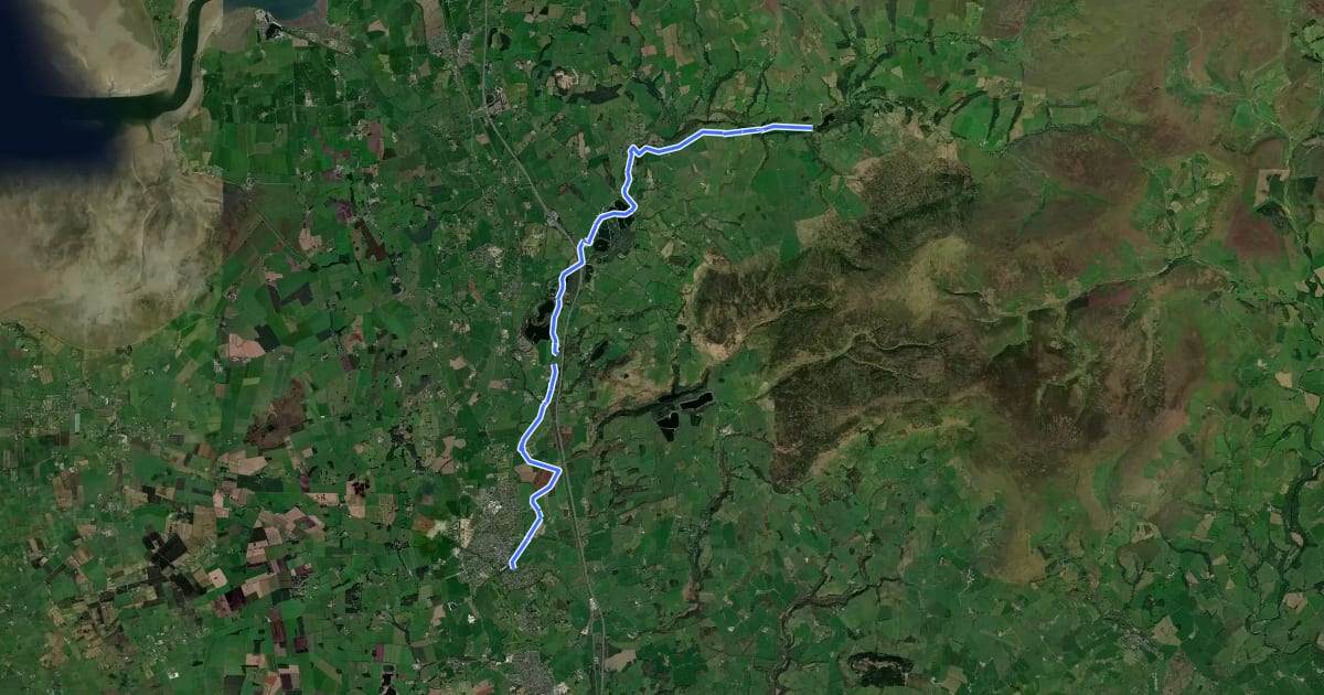 Маршрут Wyre Way (Garstang to Abbeystead) на спутниковом снимке