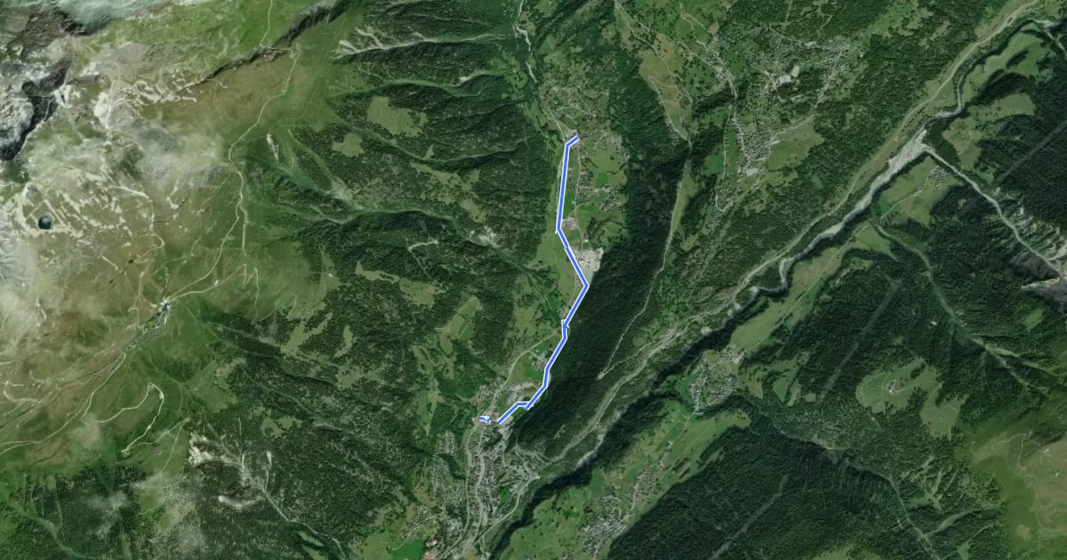 Маршрут Wysswasser Weg на спутниковом снимке