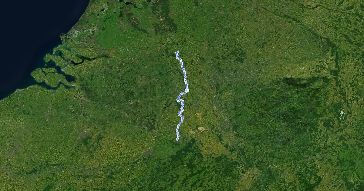 Маршрут X1 Grenzlandweg на спутниковом снимке