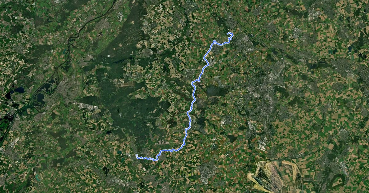 Маршрут X10 Naturparkweg на спутниковом снимке
