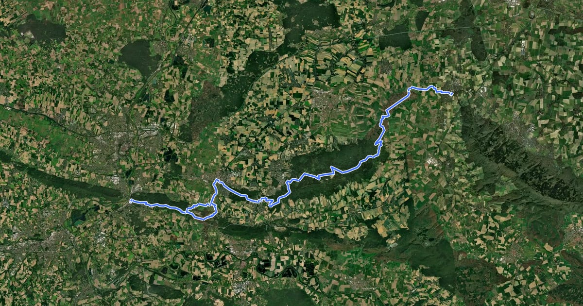 Маршрут X11 - Bückeberge Weg на спутниковом снимке