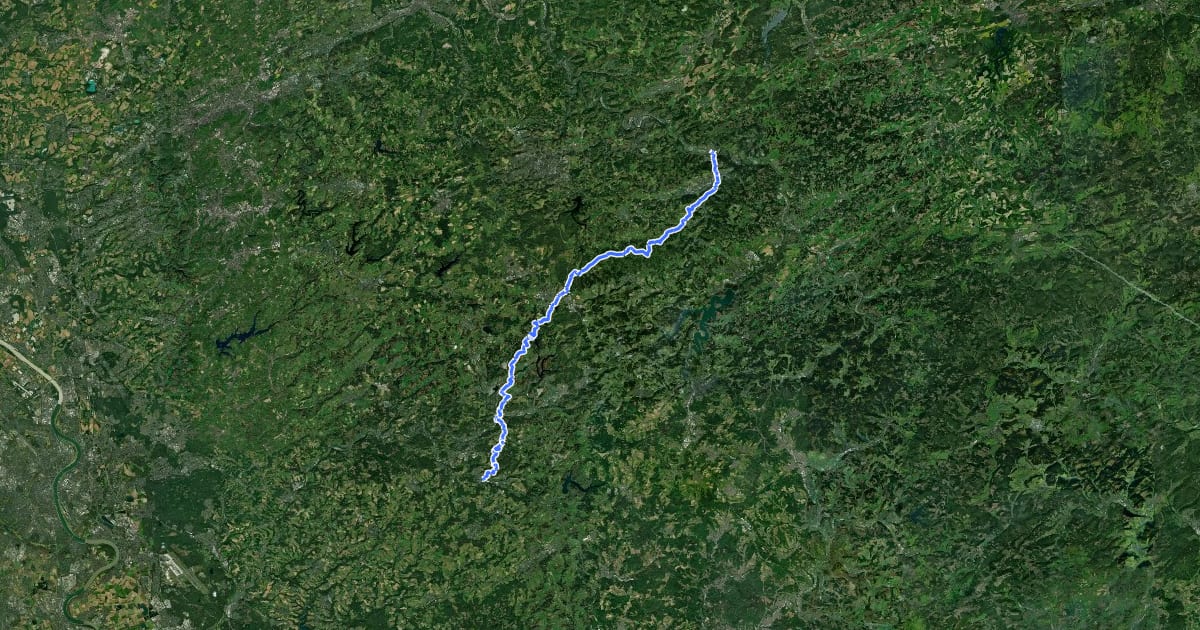 Маршрут X11 Lenne-Sieg-Weg (Plettenberg-Wiehl) на спутниковом снимке