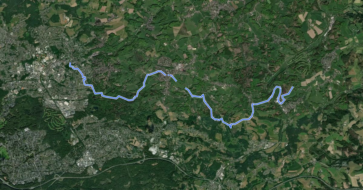 Маршрут X11a Rheinischer Weg Bergisch Gladbach на спутниковом снимке