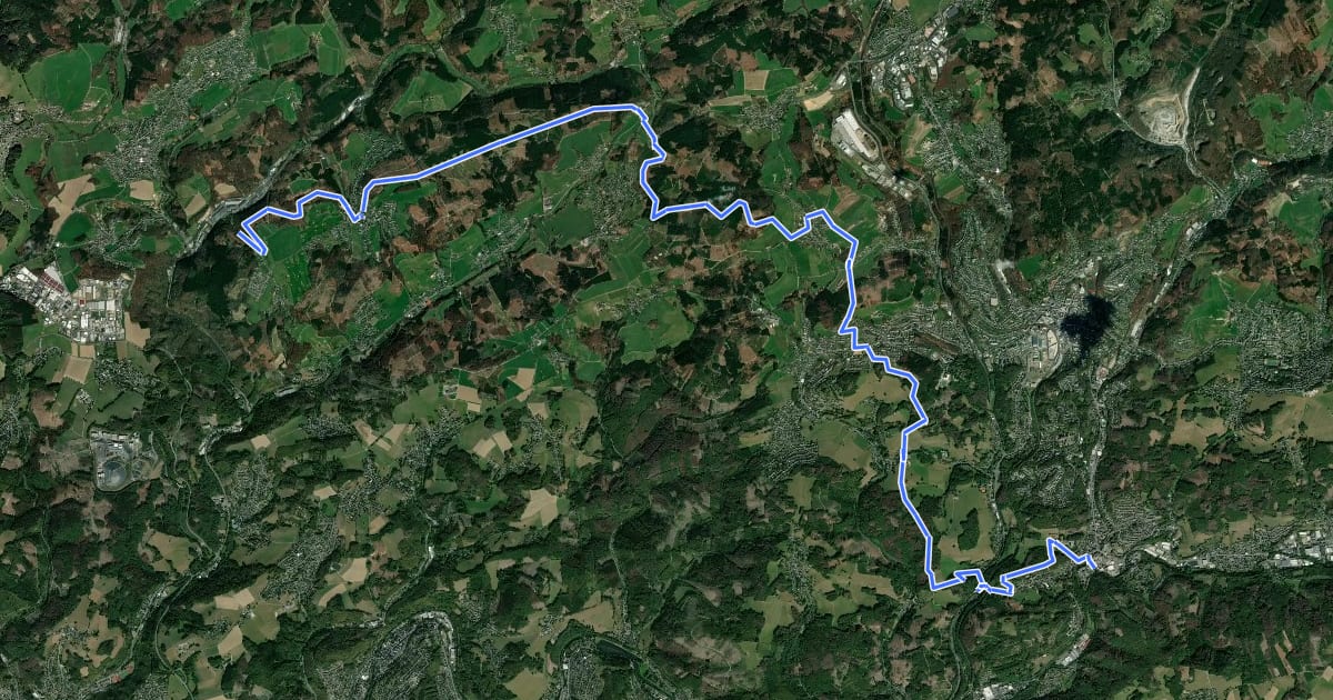 Маршрут X11a Rheinischer Weg [Gummersbach] на спутниковом снимке