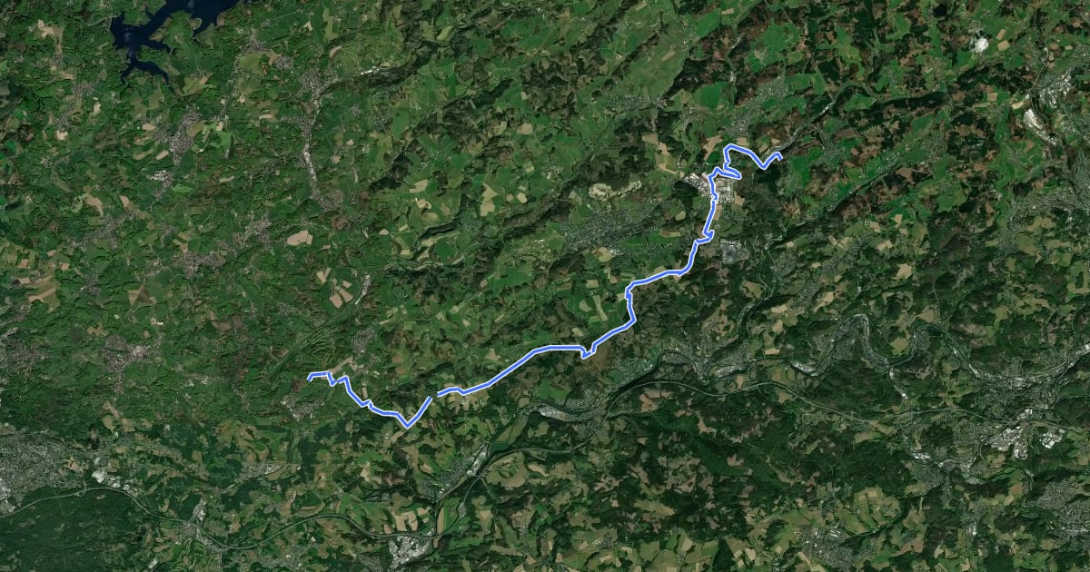 Маршрут X11a Rheinischer Weg [Lindlar] на спутниковом снимке