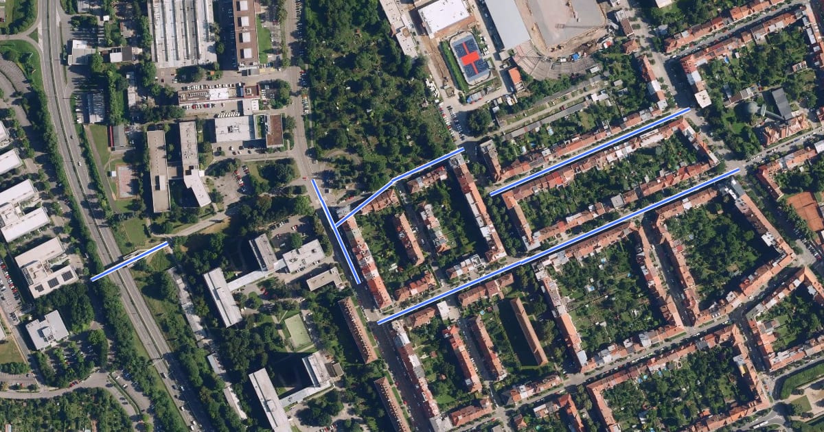 Маршрут X127 на спутниковом снимке