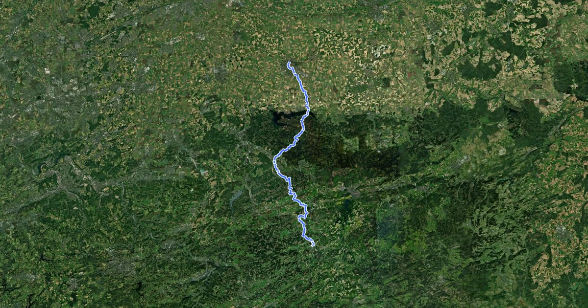 Маршрут X13 Hanseweg (Etappen 1+2) на спутниковом снимке