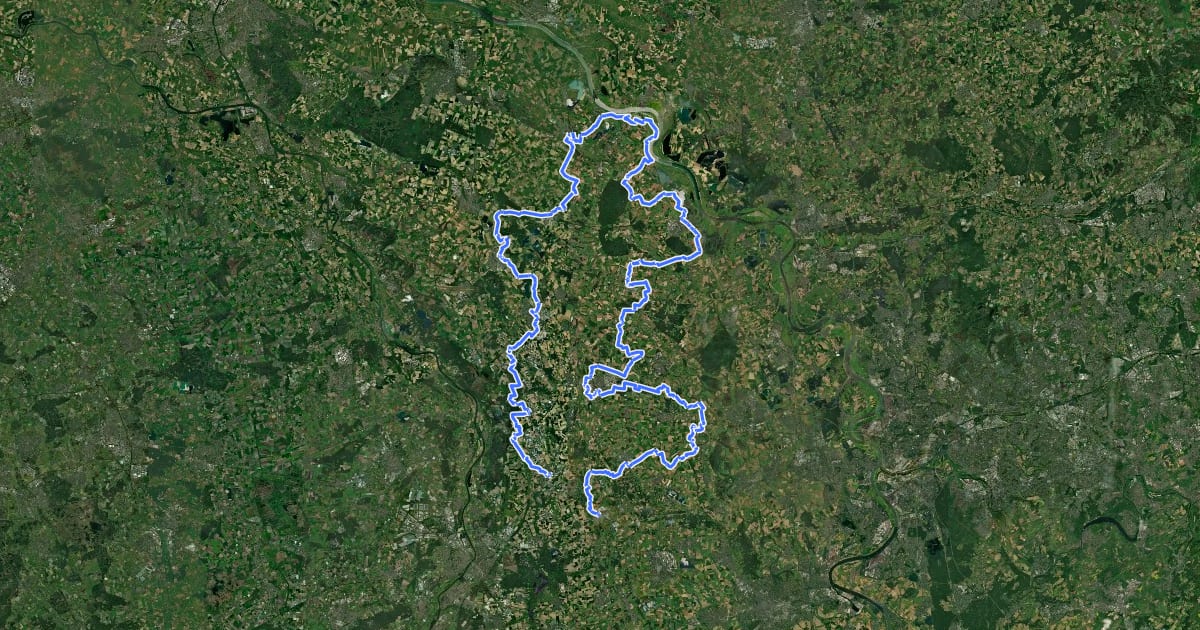Маршрут X13 Nord-Niederrhein-Weg на спутниковом снимке