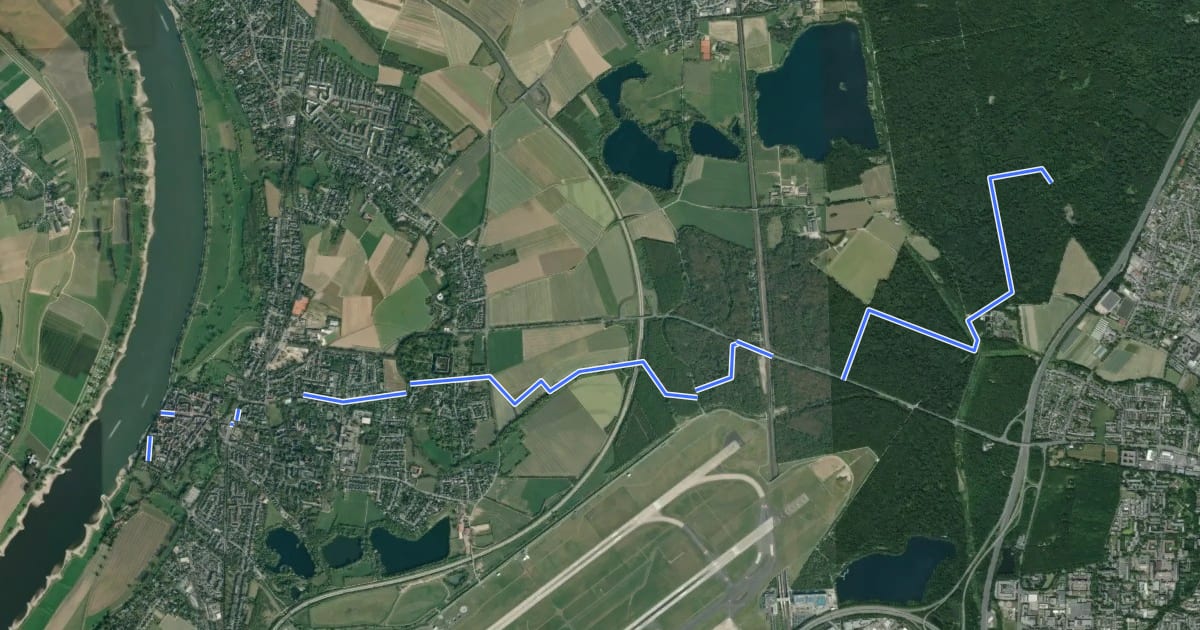 Маршрут X17 Harkortweg [Düsseldorf] на спутниковом снимке