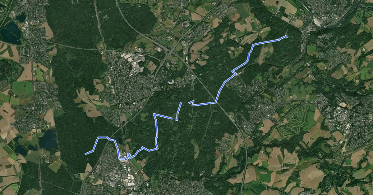 Маршрут X17 Harkortweg [Ratingen] на спутниковом снимке