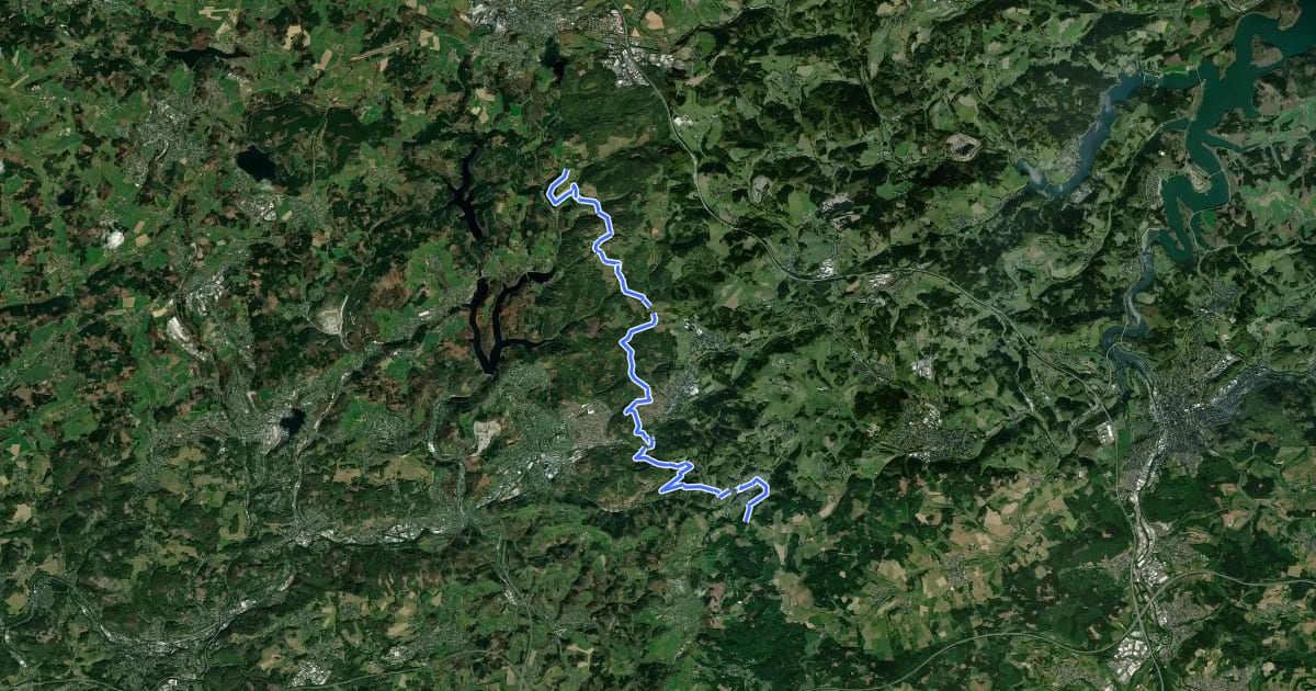Маршрут X19 Schlösserweg [Bergneustadt] на спутниковом снимке