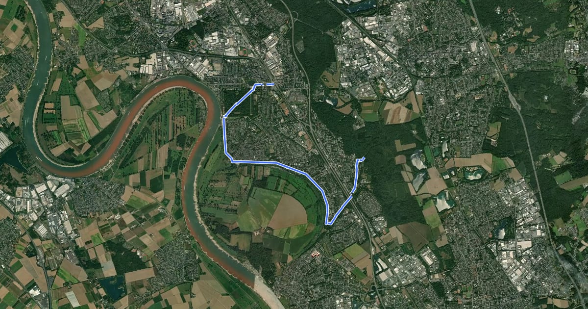 Маршрут X19 Schlösserweg [Düsseldorf] на спутниковом снимке