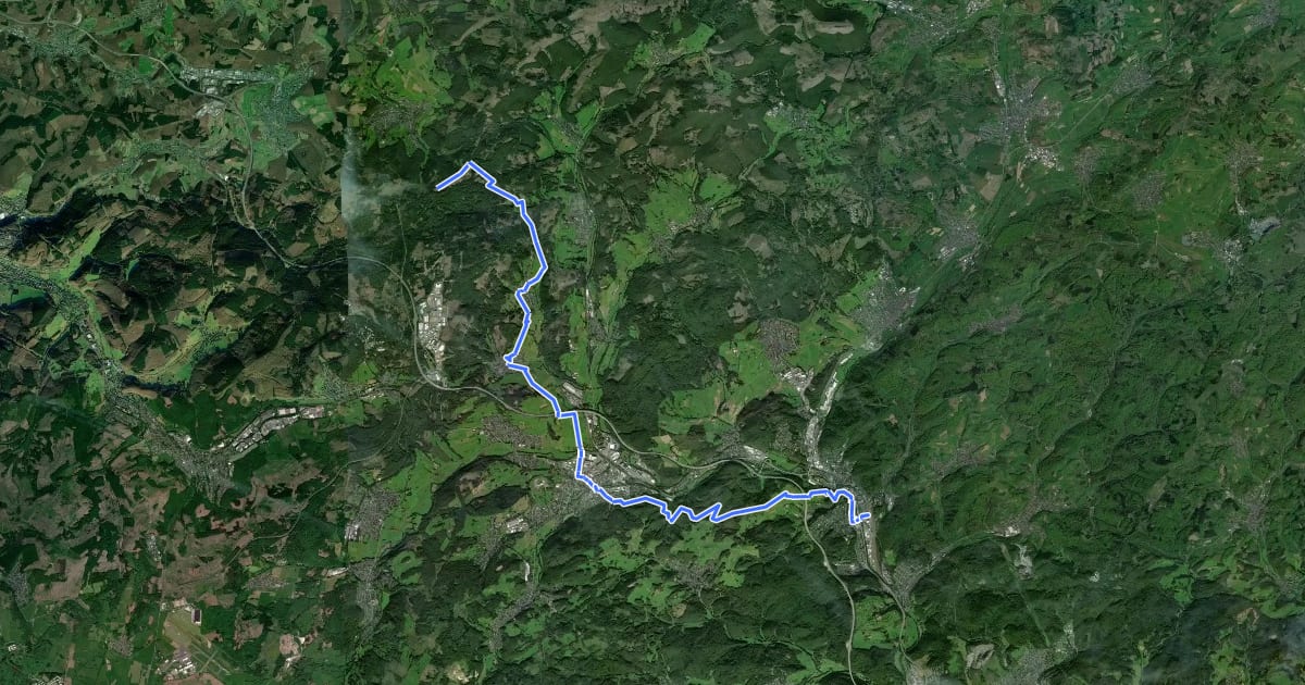 Маршрут X19 Schlösserweg [Haiger] на спутниковом снимке