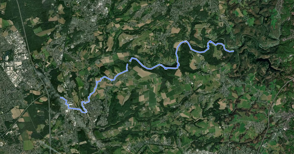 Маршрут X19 Schlösserweg [Leichlingen] на спутниковом снимке