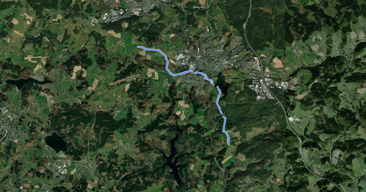 Маршрут X19 Schlösserweg [Meinerzhagen] на спутниковом снимке
