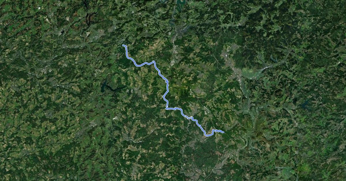 Маршрут X19 Schlösserweg [Reichshof] на спутниковом снимке