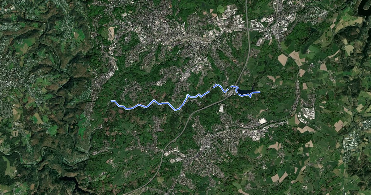 Маршрут X19 Schlösserweg [Remscheid] на спутниковом снимке