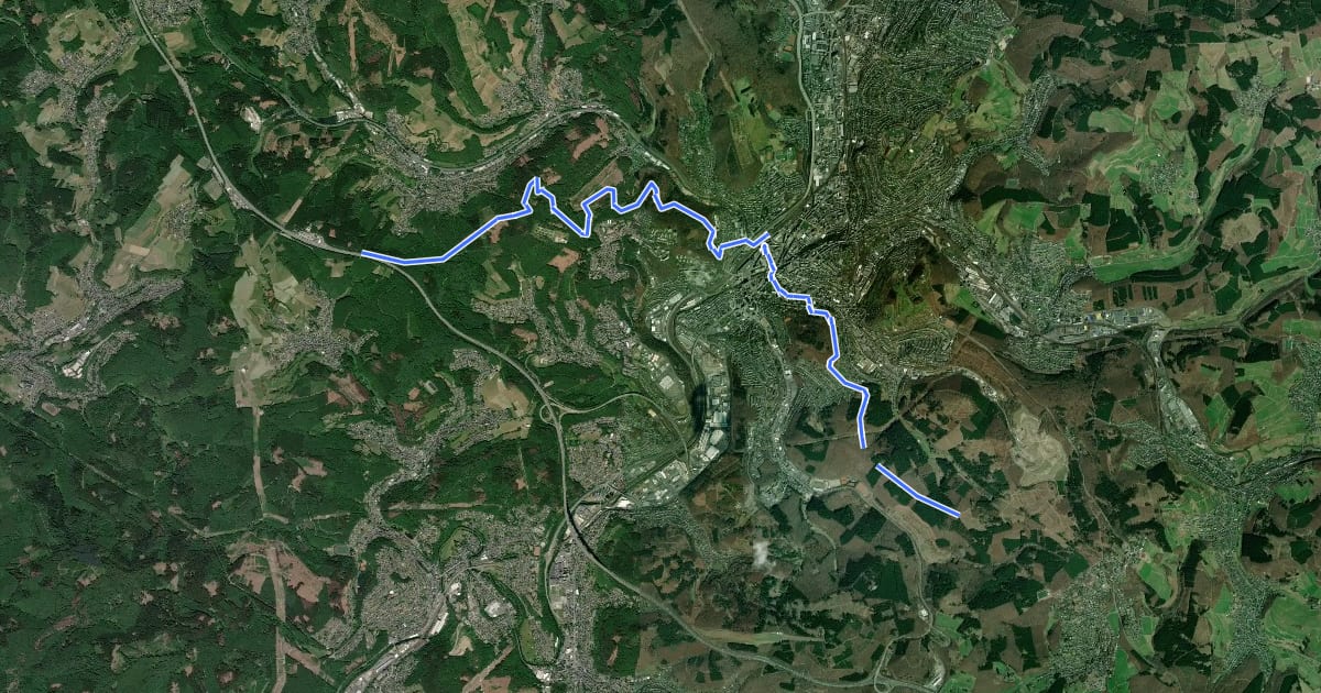 Маршрут X19 Schlösserweg [Siegen] на спутниковом снимке