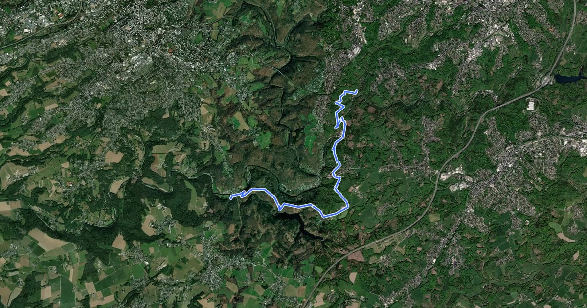 Маршрут X19 Schlösserweg [Solingen] на спутниковом снимке
