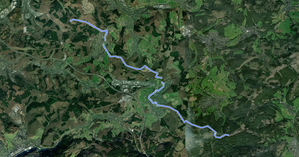 Маршрут X19 Schlösserweg [Wilnsdorf] на спутниковом снимке