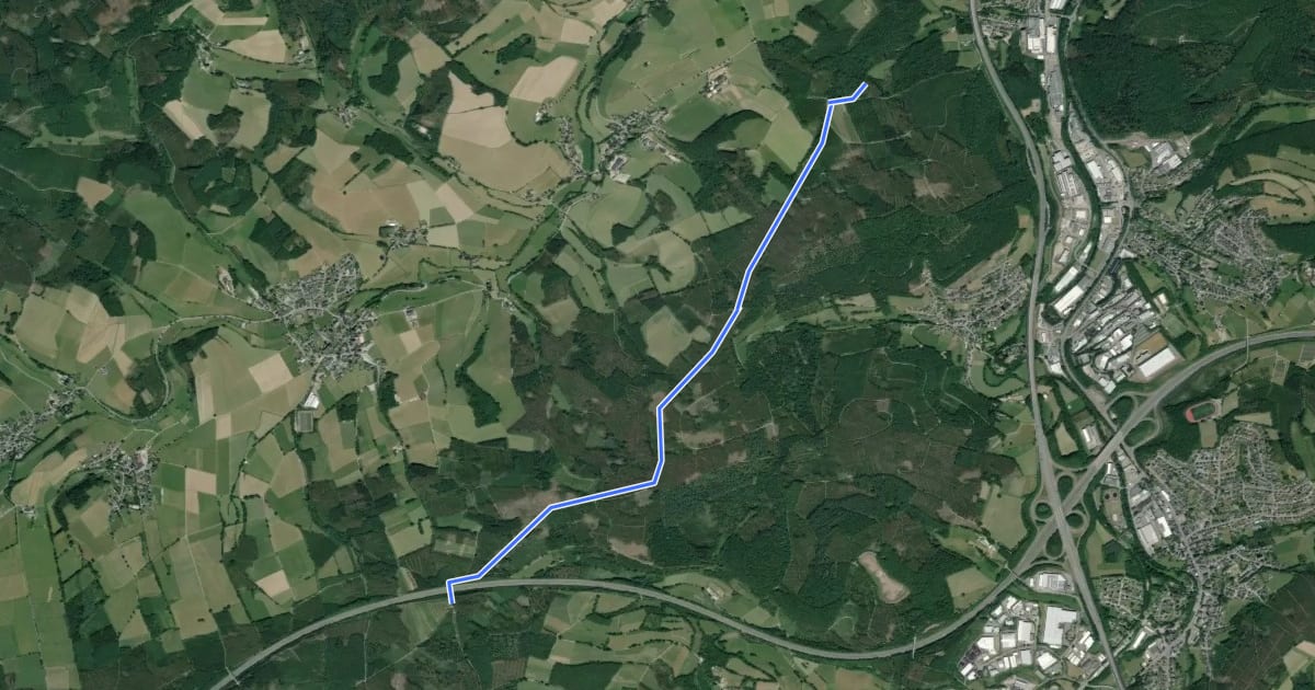 Маршрут X22 Kurkölner Weg [Drolshagen] на спутниковом снимке