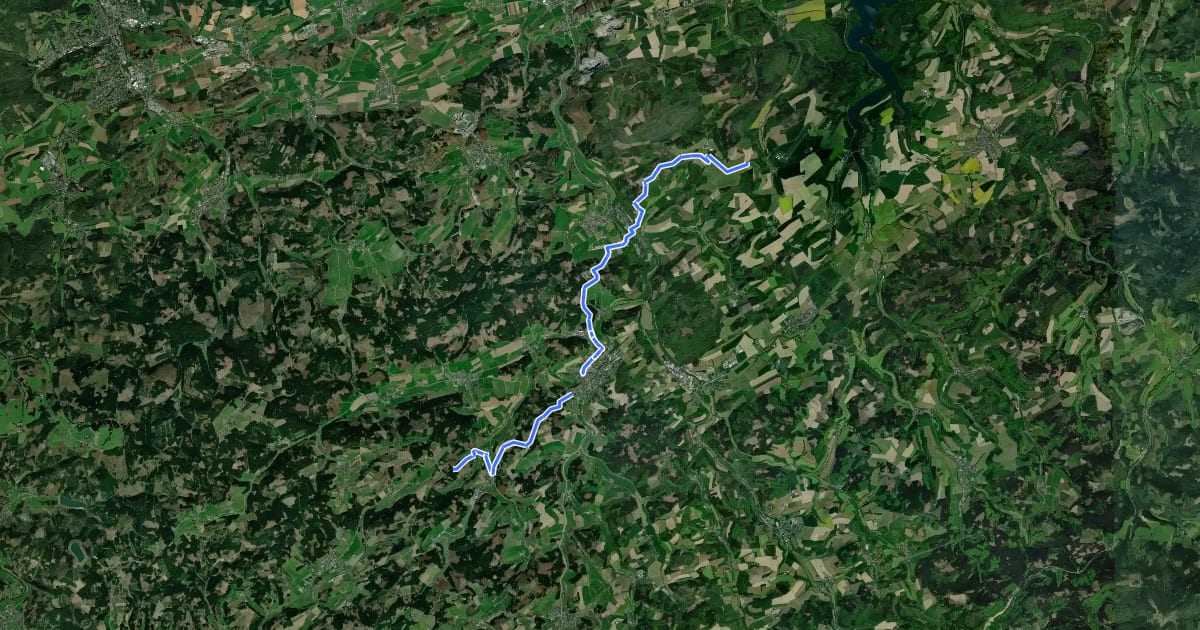 Маршрут X22 Kurkölner Weg [Eslohe] на спутниковом снимке