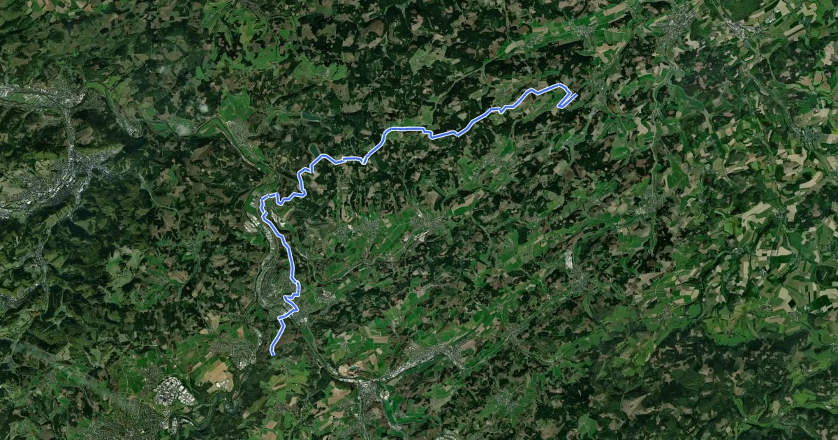 Маршрут X22 Kurkölner Weg [Finnentrop] на спутниковом снимке