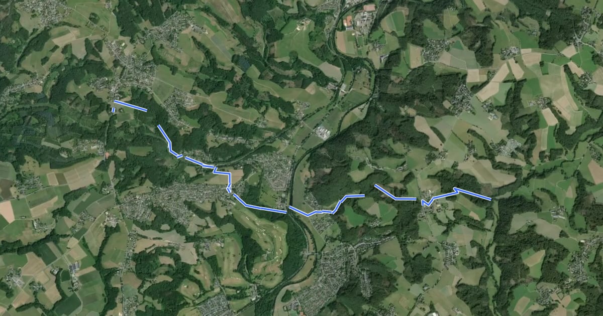 Маршрут X22 Kurkölner Weg [Lohmar] на спутниковом снимке