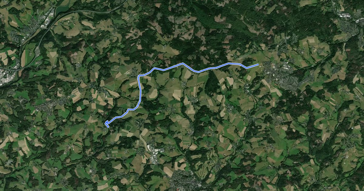 Маршрут X22 Kurkölner Weg [Much] на спутниковом снимке