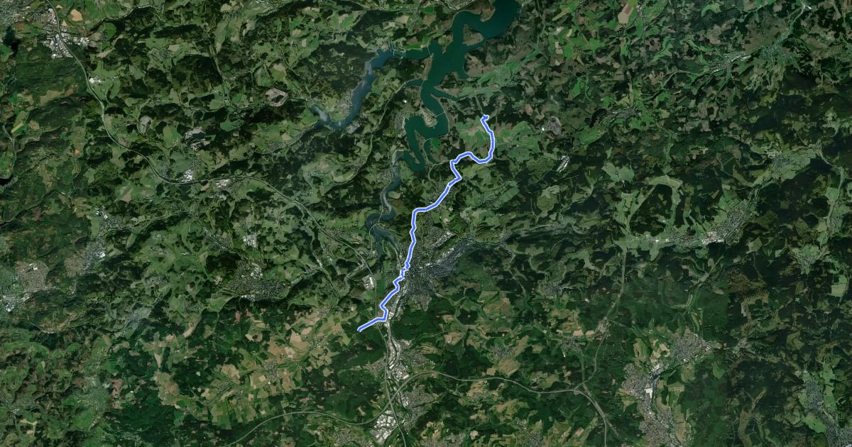 Маршрут X22 Kurkölner Weg [Olpe] на спутниковом снимке