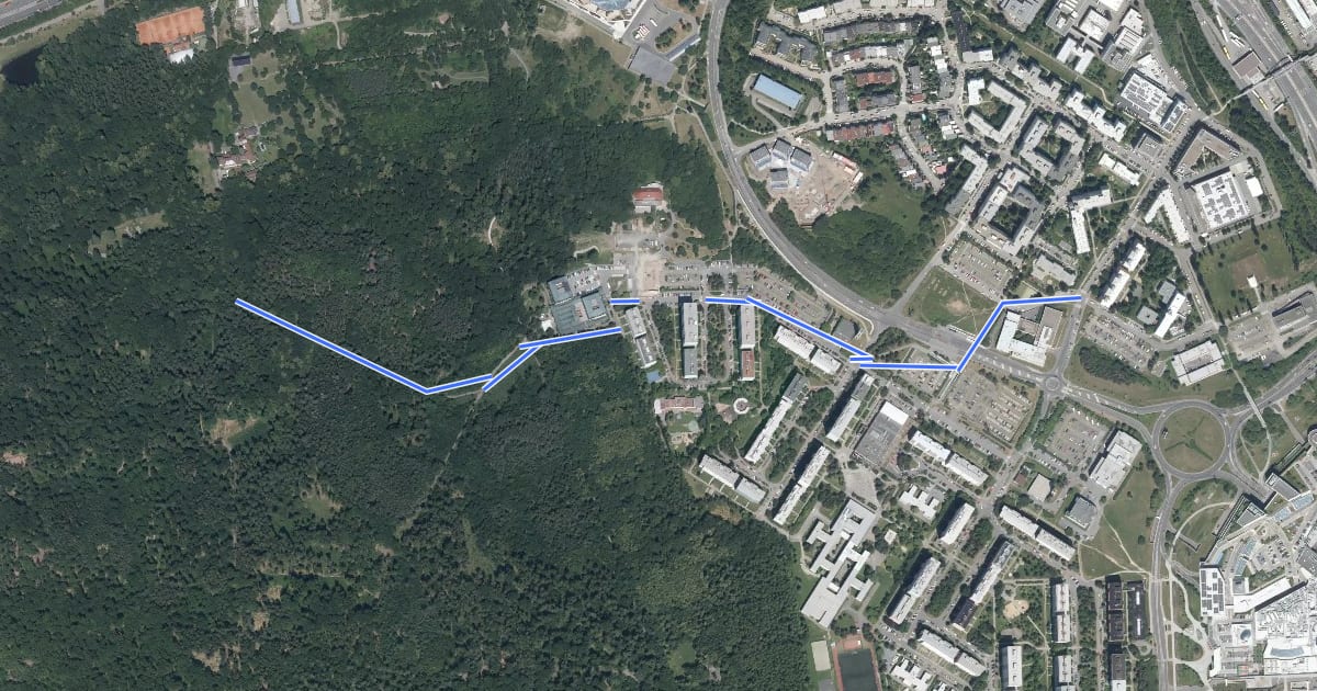 Маршрут X225 на спутниковом снимке