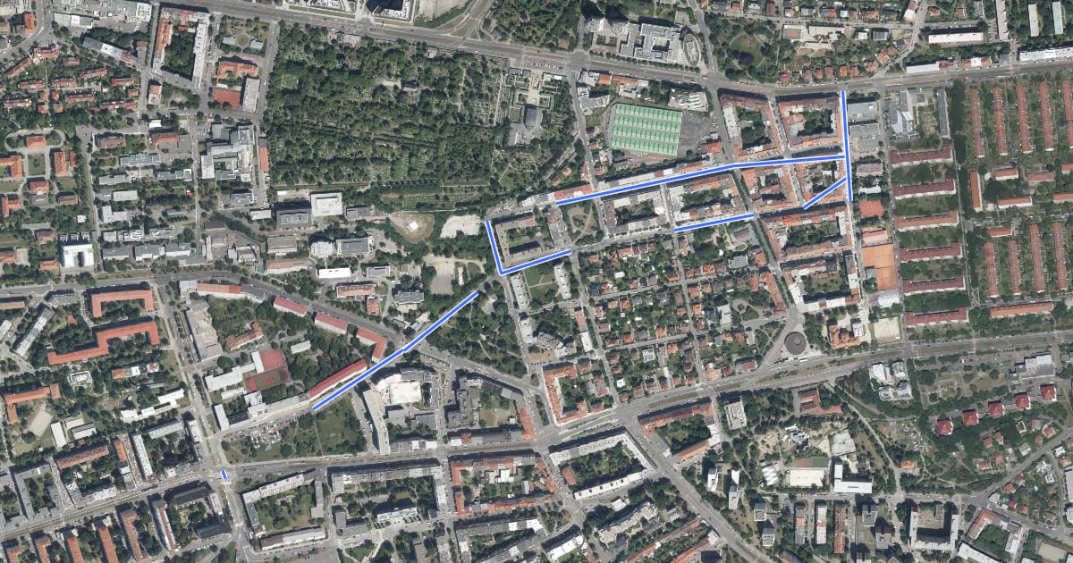 Маршрут X232 на спутниковом снимке