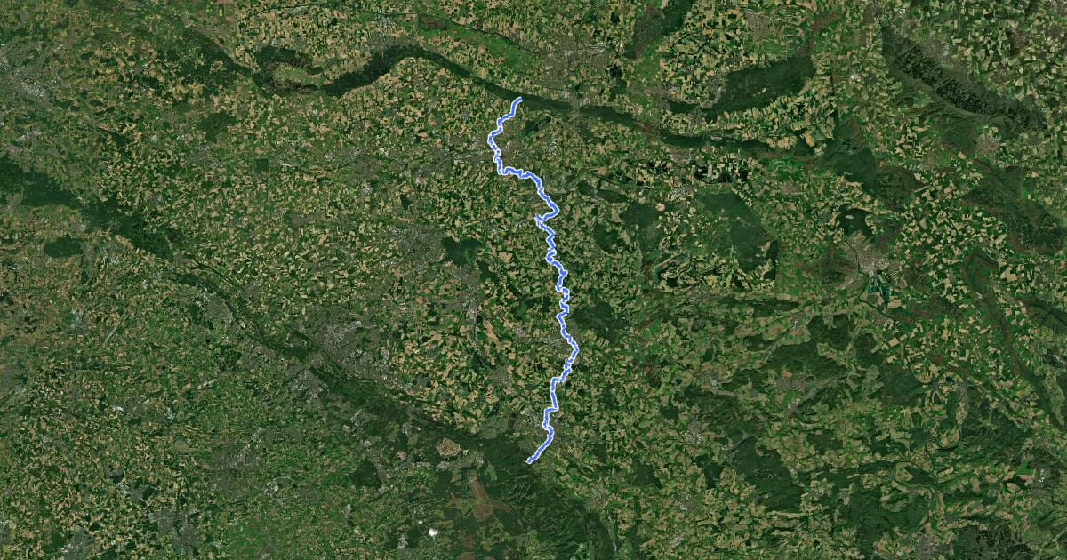 Маршрут X3 Cheruskerweg на спутниковом снимке