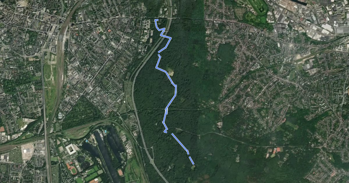 Маршрут X30 Neandertalweg [Duisburg] на спутниковом снимке