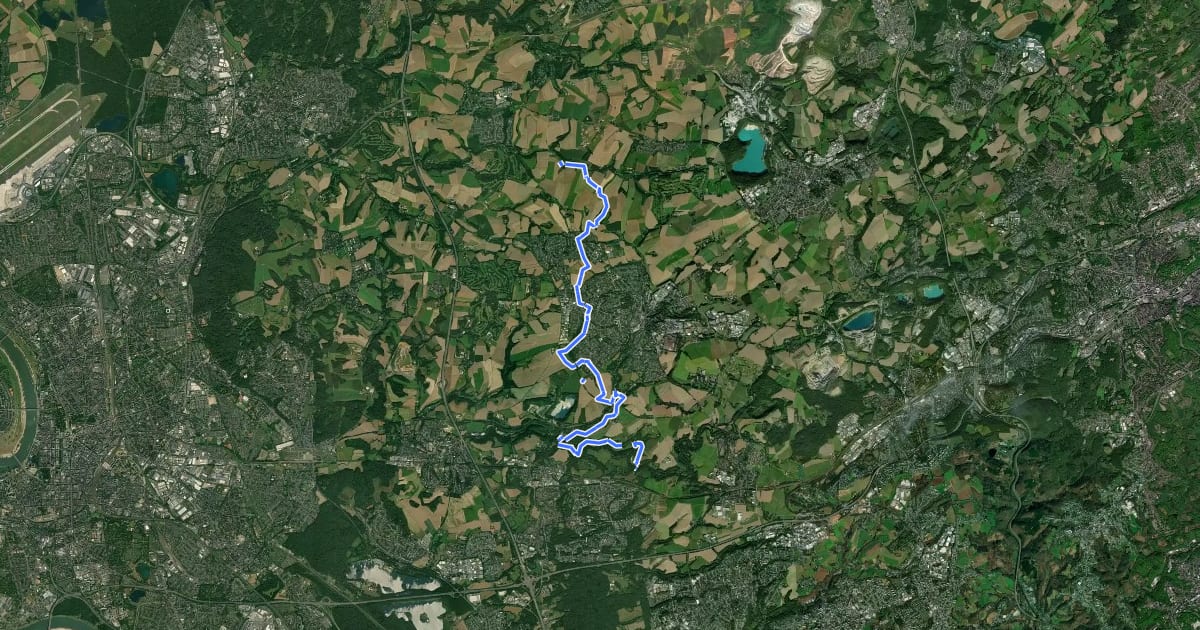 Маршрут X30 Neandertalweg [Mettmann] на спутниковом снимке