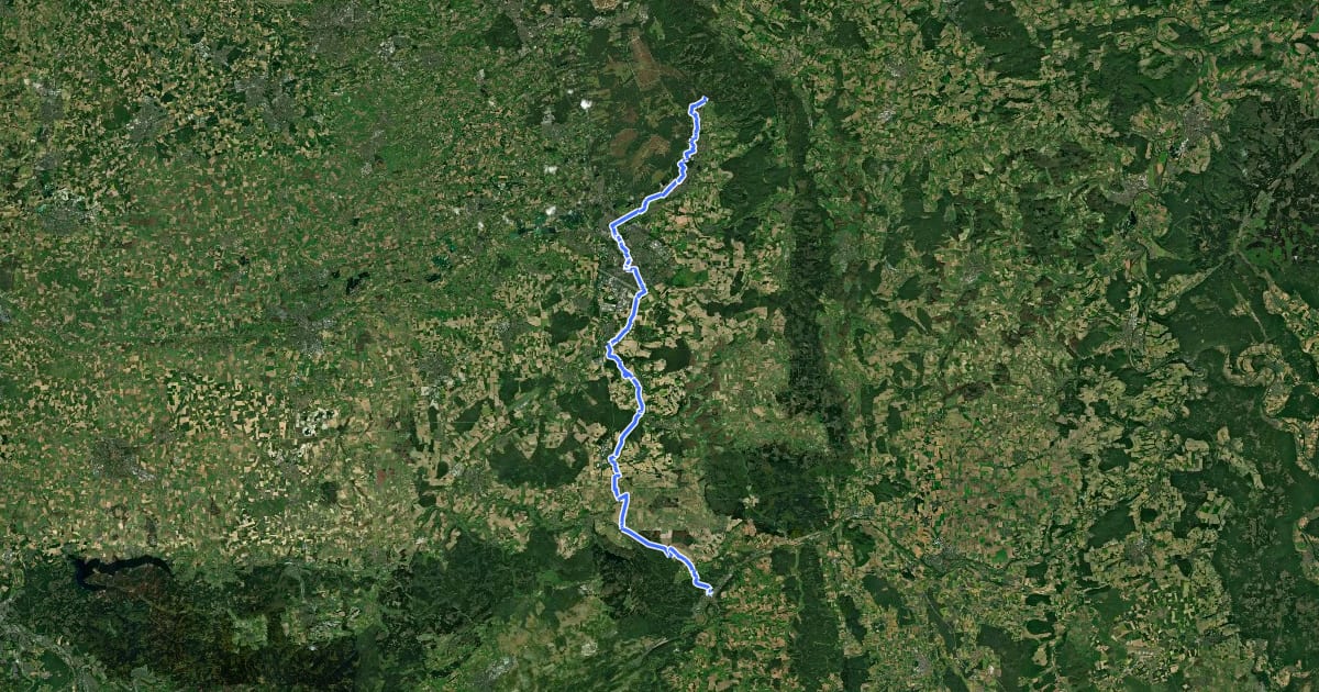 Маршрут X4 Lippe-Diemel-Weg на спутниковом снимке