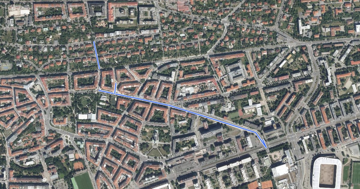 Маршрут X42 на спутниковом снимке