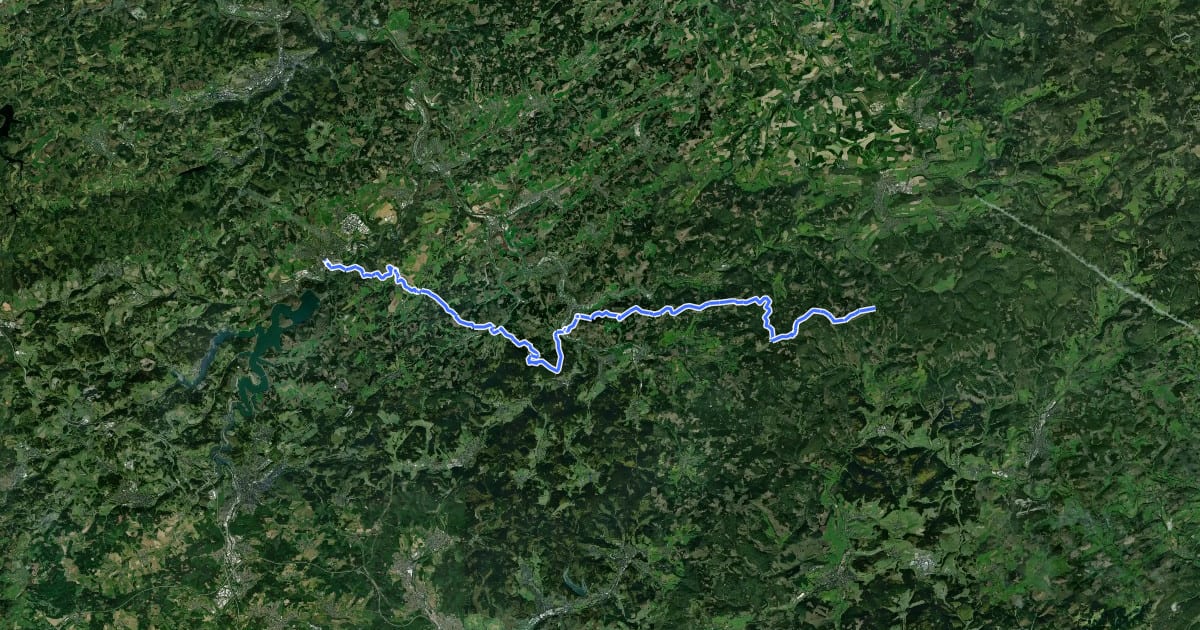Маршрут X6 Robert-Kolb-Weg (Etappe: Attendorn bis Jagdhaus) на спутниковом снимке