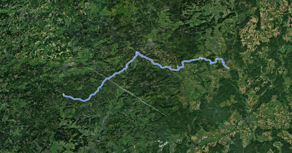 Маршрут X6 Robert-Kolb-Weg (Etappe: Jagdhaus bis Münden) на спутниковом снимке