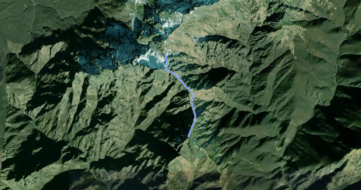 Маршрут X7NS - Strette del Casè via Cima Sasso da Nord a Sud на спутниковом снимке
