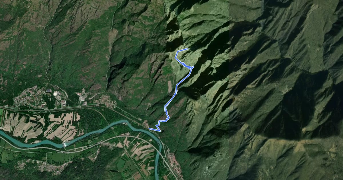 Маршрут XA48 - Bettola - Strada Cadorna - Alpe Corte - Bta di Saltir на спутниковом снимке