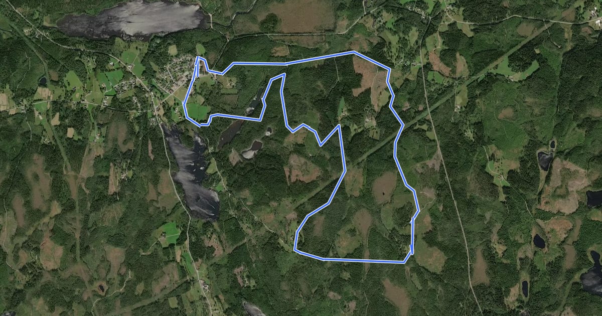 Маршрут Öxabäck 11 km Motionsspår на спутниковом снимке